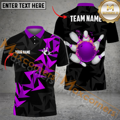 Maxcorners Ball And Pins Fallen Leaves Pattern Bowling Jersey Multicolor Options Personalized Name, Team Name 3D Shirt
