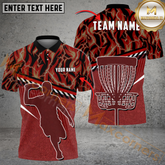 Maxcorners Disc Golf Fire Flame Player Silhouette Personalized Name, Team Name 3D Shirt (4 Colors)