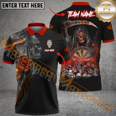 Maxcorners Darts Skull Reaper Game Over Mutilcolor Options Personalized Name, Team Name 3D Polo Shirt