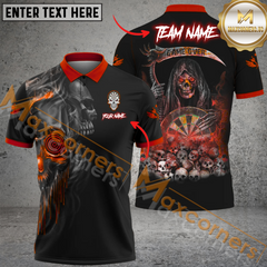 Maxcorners Darts Skull Reaper Game Over Mutilcolor Options Personalized Name, Team Name 3D Polo Shirt