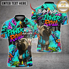 Maxcorners Bowling Graffiti Ball Character Power Roll Multicolor Customized Name, Team Name 3D Shirts