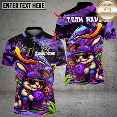 Maxcorners Bowling Rich Gangster Urban Rabbit Multicolor Customized Name, Team Name 3D Shirts