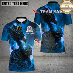 Maxcorners Darts Flame Dragon And Skull With Dartboard Multicolor Customized Name, Team Name 3D Shirts