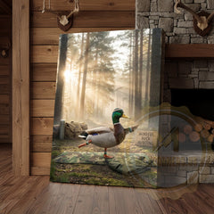 Maxcorners Duck Canvas Mindful Hunting Yoga Forest Meditation Canvas Wall Art