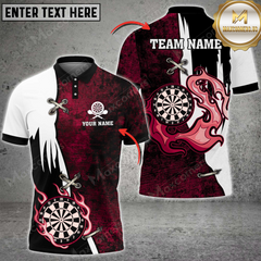 Maxcorners Darts Dartboard Resurrection Fire Mutilcolor Options Personalized Name, Team Name 3D Polo Shirt