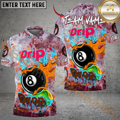 Maxcorners Billiards Ball 8 Graffiti Jeans Style Multicolor Customized Name, Team Name 3D Shirt