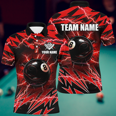 Maxcorners Billiards 8 Ball Pool Thunder Lightning Personalized Name, Team Name 3D Shirt