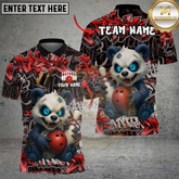 Maxcorners Bowling Graffiti Panda Multicolor Customized Name, Team Name 3D Shirts