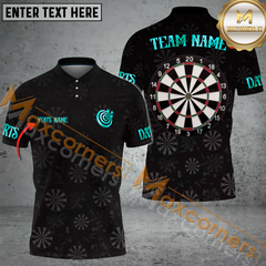 Maxcorners Darts Golden Time Multicolor Option Customized Name, Team Name 3D Polo Shirt