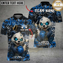 Maxcorners Bowling Graffiti Panda Multicolor Customized Name, Team Name 3D Shirts