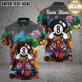 Maxcorners Billiard 8-Ball Pool Funny Graffiti Wall Multicolor Personalized Name, Team Name 3D Shirt