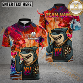 Maxcorners Fierce Shark Dartboard Multicolor Customized Name, Team Name 3D Shirts