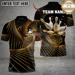 Maxcorners Bowling Golden Energy Multicolor Customized Name Team Name 3D Shirts