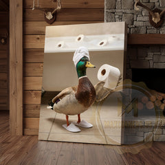 Maxcorners Duck Canvas Bathroom Towel Flying Humor Canvas Wall Art