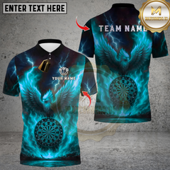 Maxcorners Darts Fire Flame Phoenix With Dartboard Multicolor Customized Name, Team Name 3D Shirts
