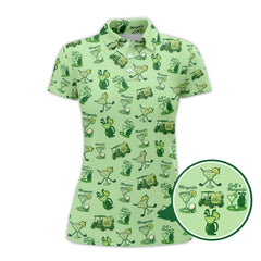 Maxcorners Ladies Golf Pattern Polos, Golf & Margarita Women's Golf Shirt, Cocktail And Golf Shirts For Golfers