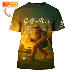 Maxcorners Personalized Funny Golf Shirt, Golf And Beer Polos, Bigfoot Golf Shirt For Men's