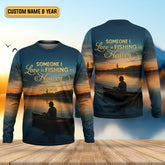 Maxcorners Someone I Love Is Fishing In Heaven Fishing Memorial SPF Shirt For Men, Gift For Fisherman, Men's Fishing Shirt