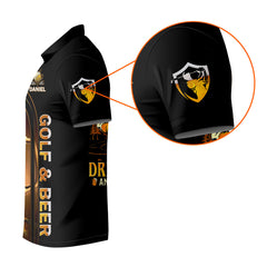 Maxcorners I Just Wanna Play Golf And Drink Beer Custom Golf Polo Shirt, Mens Golf Gift, Golf Lover Gift