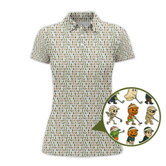 Maxcorners Crazy Pattern Golf Shirt, Halloween Golf Shirt For Men, Funny Golf Shirt, Golf Gift For Golfer
