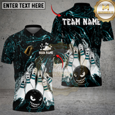 Maxcorners Bowling Angry Ball vs Screaming Pins Multicolor Customized Name, Team Name 3D Shirts