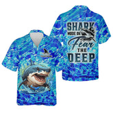 Maxcorners Shark Fishing UPF Shirts, Shark Mode On Fear The Deep, Funny Fishing Shirt, Gift For Fisherman
