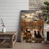 Maxcorners Duck Hunting Dog Action Shot In Water Personalized Name Canvas