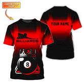 Maxcorners Personalized King 8 Ball Billiards Jersey, Custom Billiard Shirt, Funny Billiard Shirts For Pool Players LM0509