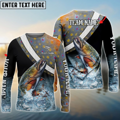 Maxcorners Trout Fishing Skin Water Personalized Name, Team Name 3D Long Sleeve Shirt