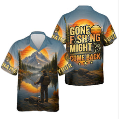 Maxcorners Gone Fishing Might Come Back SPF Shirts, Custom Fishing Shirts, Fishing Shirts For Men, Funny Fisherman Gift