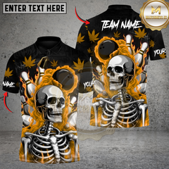 Maxcorners Bowling High Rollers Skull 420 Multicolor Customized Name, Team Name 3D Shirts