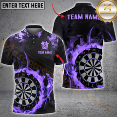 Maxcorners Darts Flaming Multicolor Customized Name, Team Name 3D Shirts