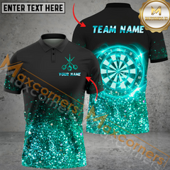 Maxcorners Darts Dartboard Galaxy Light Mutilcolor Options Personalized Name, Team Name 3D Polo Shirt