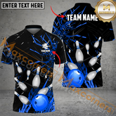Maxcorners Ball And Pins Break Glass Pattern Bowling Jersey Multicolor Options Personalized Name, Team Name 3D Shirt