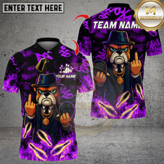 Maxcorners Bowling Bulldog Gangster Flame Style Multicolor Customized Name, Team Name 3D Shirts