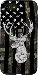 Maxcorners Camouflage Flag Deer Hunting Personalized Name Phone Case LM1012