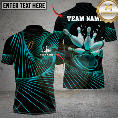 Maxcorners Bowling Golden Energy Multicolor Customized Name Team Name 3D Shirts