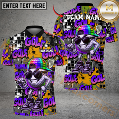 Maxcorners Graffiti Swag Golf Polo Shirt, Customized Name & Team Name 3D Shirts (4 Colors)