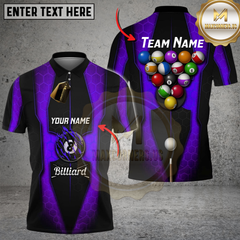 Maxcorners Billiards Hex Gradient Multicolor Customized Name, Team Name 3D Shirt