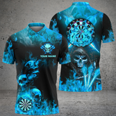 Maxcorners Darts Skull Mutilcolor Options Personalized Name, Team Name 3D Polo Shirt