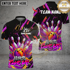 Maxcorners Bowling Graffiti Splash Paint Multicolor Customized Name, Team Name 3D Shirts