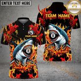 Maxcorners Billiards Ball 8 Pool Flame Shark Multicolor Customized Name, Team Name 3D Shirt