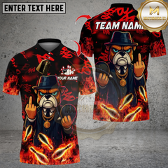 Maxcorners Bowling Bulldog Gangster Flame Style Multicolor Customized Name, Team Name 3D Shirts