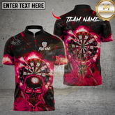 Maxcorners Darts Flame Skull Dartboards Multicolor Customized Name, Team Name 3D Shirts