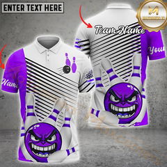 Maxcorners Bowling Shirt Angry Ball & Pins Cartoon Style Multicolor Personalized 3D Shirt