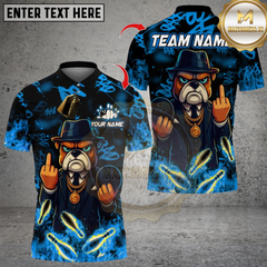Maxcorners Bowling Bulldog Gangster Flame Style Multicolor Customized Name, Team Name 3D Shirts