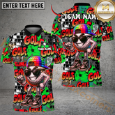 Maxcorners Graffiti Swag Golf Polo Shirt, Customized Name & Team Name 3D Shirts (4 Colors)