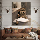 Maxcorners Wolf Canvas Contemporary Bathroom Minimalist Design Canvas Wall Art