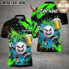 Maxcorners Splash Swing Golf Polo Personalized Name, Team Name 3D Shirt (4 Colors)