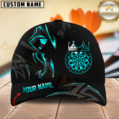 Maxcorners Darts Golden Crown King Multicolor Option Personalized Name 3D Cap